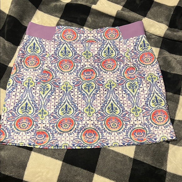 Lady Hagen Golf Vibrant Patterned Mini Skirt / Skort with Purple Accents size XL - Picture 9 of 13